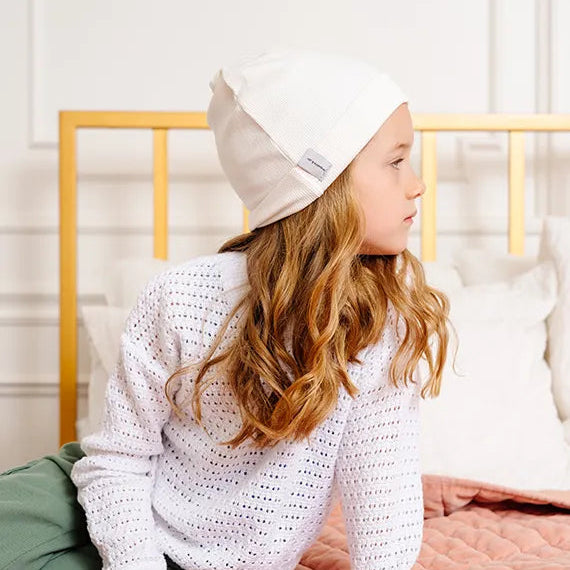 Thick Rib Knit Beanie - Natural White