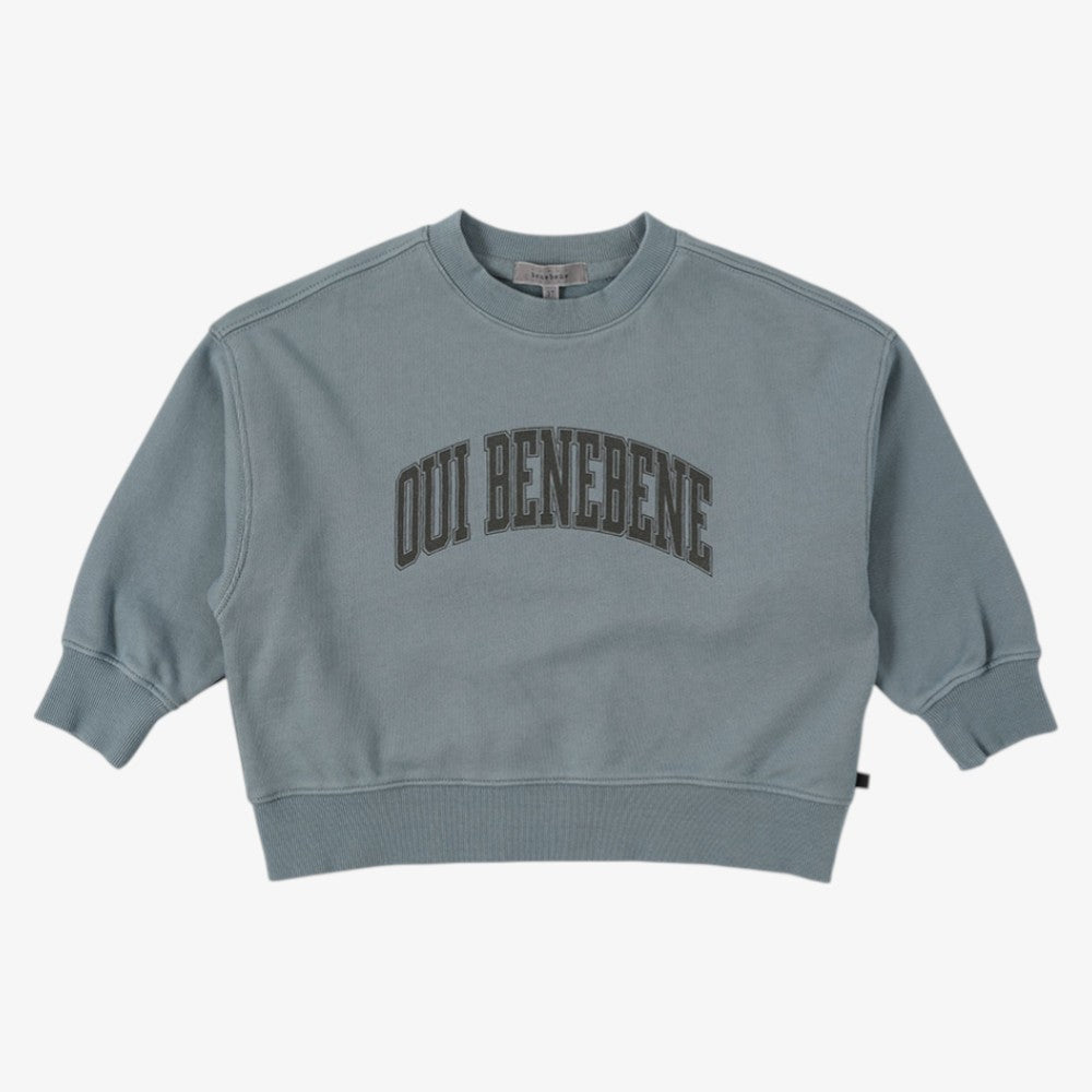 Oui Varsity Sweatshirt - Grayish Blue