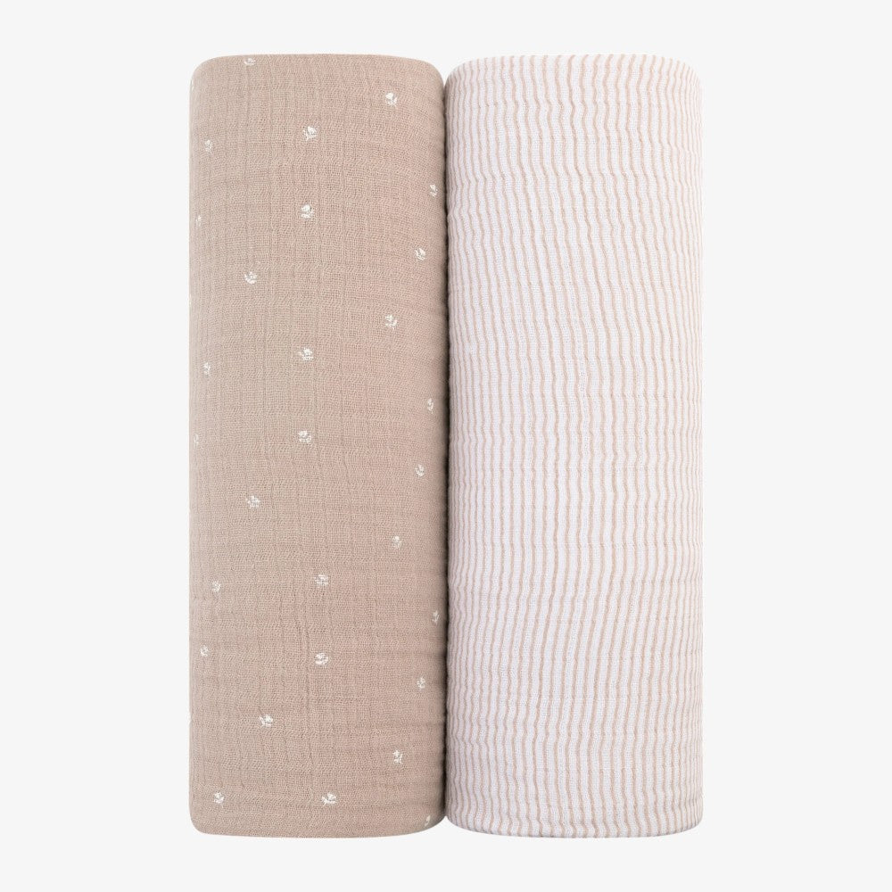 Muslin Swaddle 2 Pack - Mauve Tulip