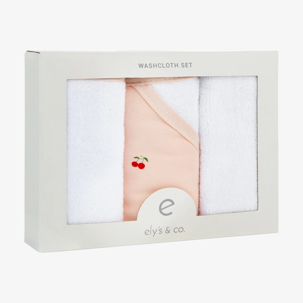 3 Pack Washcloth Set - Red Cherry