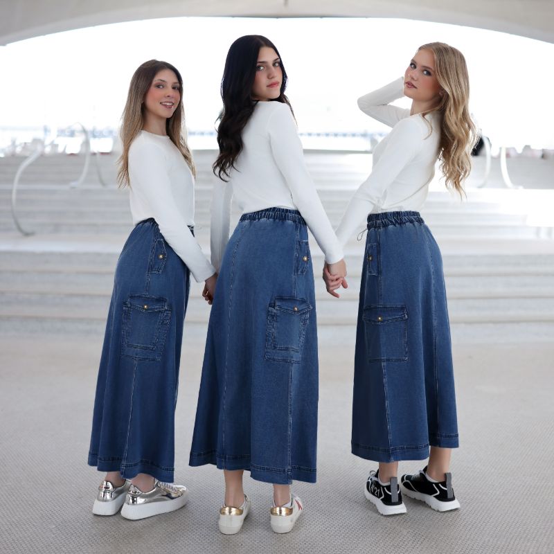 Pocket Skirt - Blue Denim