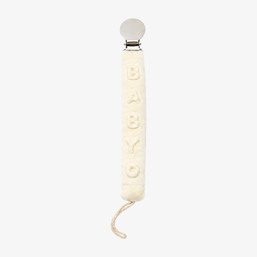 Embossed Paci Clip - Ivory