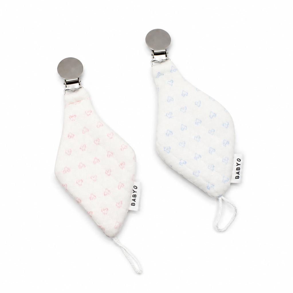 Quilt Paci Clip - Pink