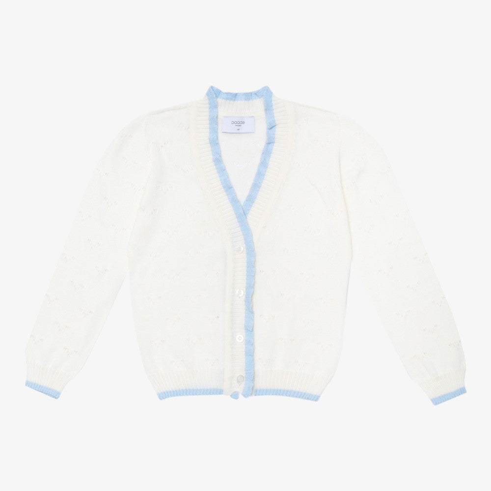 Paade Mode Wave Knit Cardigan - White