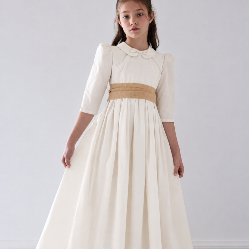 Tafetta Gown - Ivory & Pink