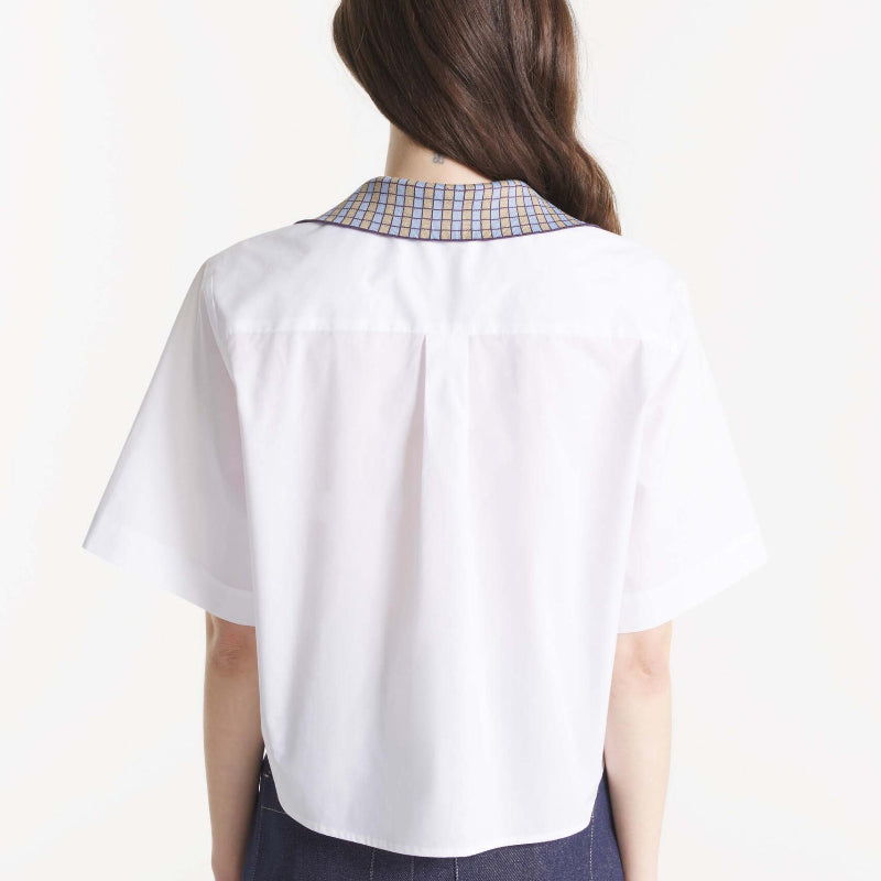 Printed Collar Shirt - White