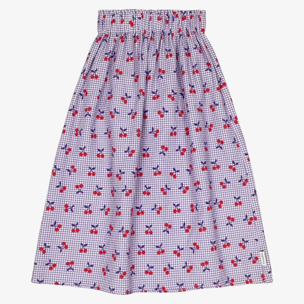 Checked Midi Skirt - Purple&white
