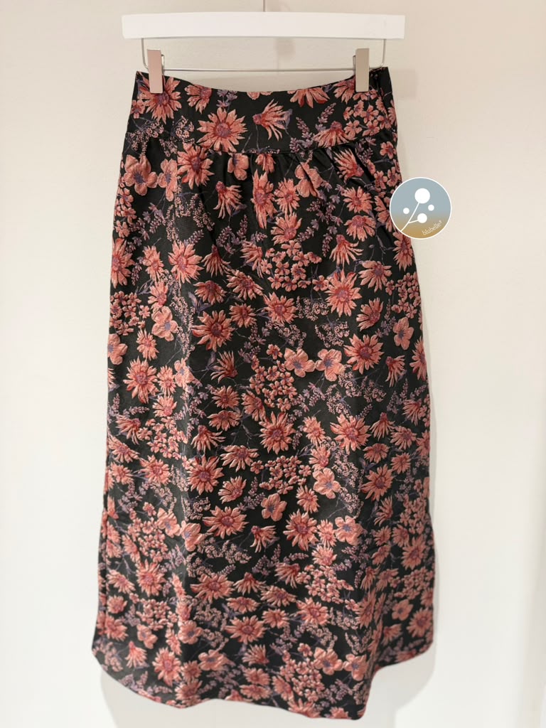 Brocade Skirt - Black Floral