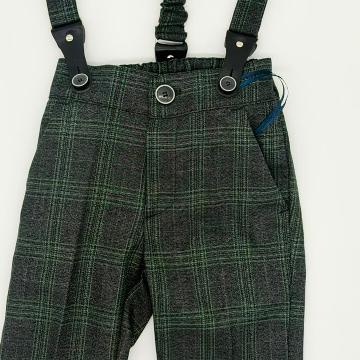 Suspender Pants - Black & Green