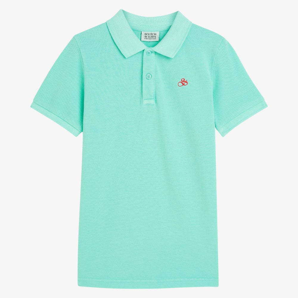Embroidered Chest Pique Polo - Opal