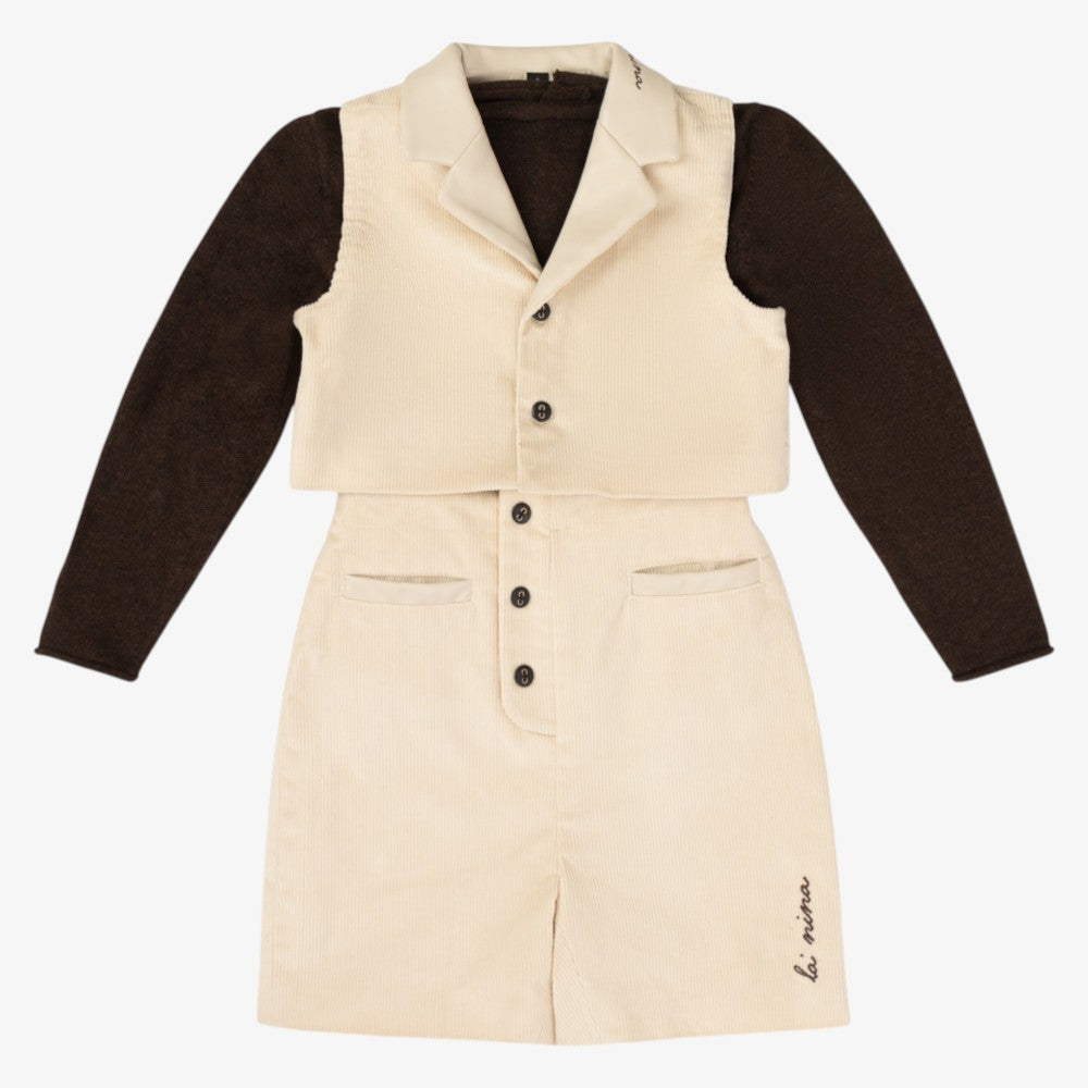 Cord 3 Piece Set - Cream