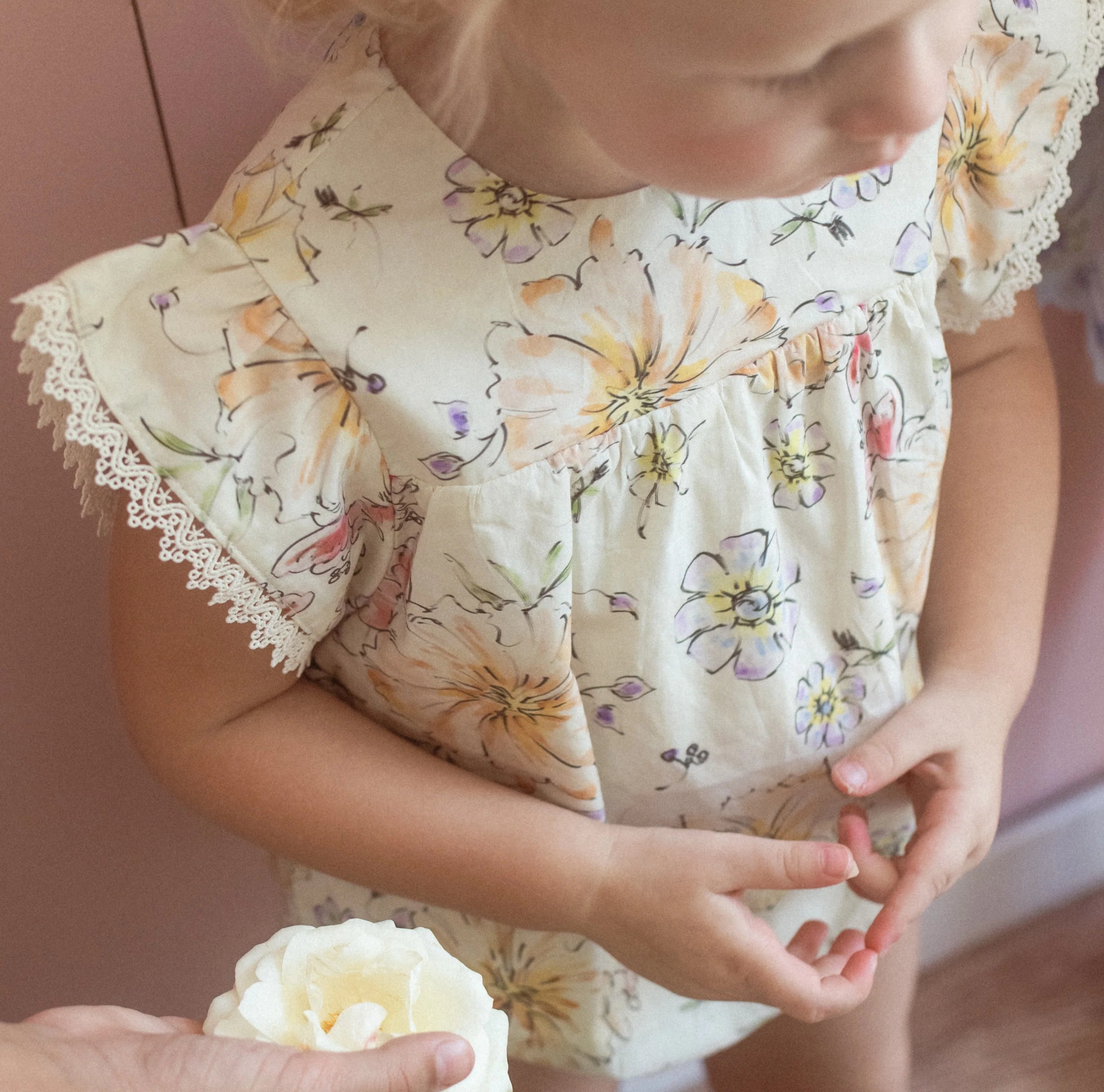 Floral Romper - Red