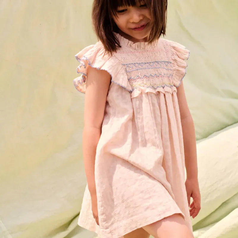 Smocked Dress - Cream