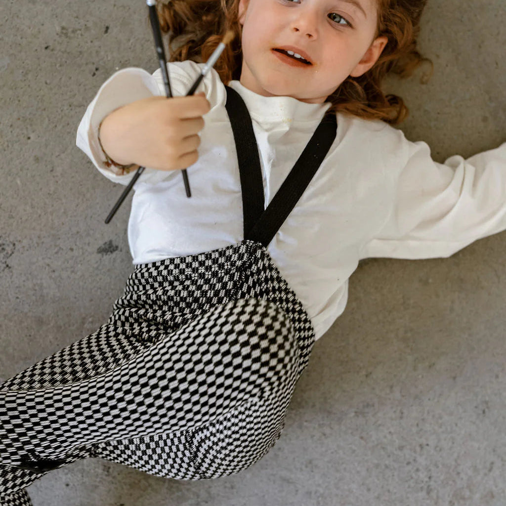 Footed Tights - Blk&wht Check