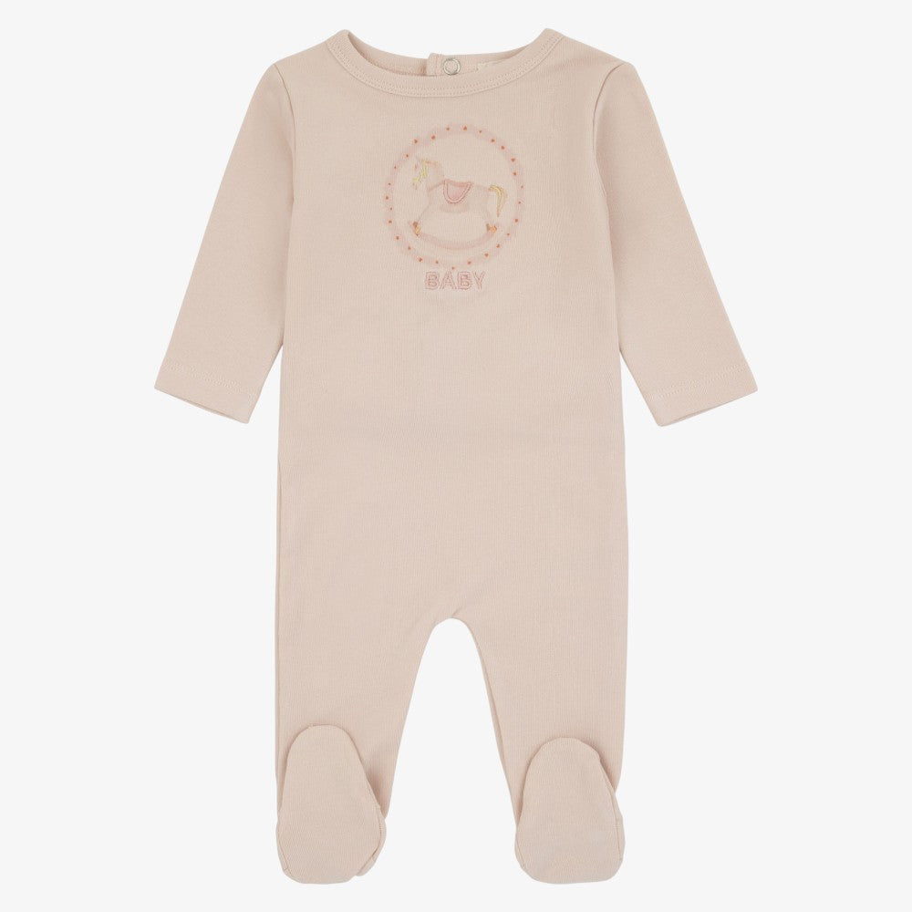 Rocking Horse Footie - Pink