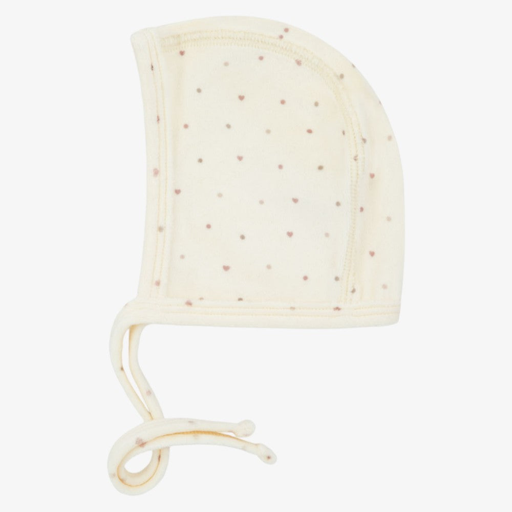 Velour Wrap Bonnet - Ivory&pink