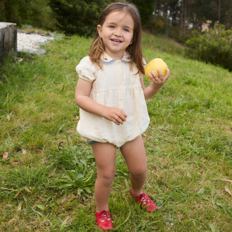 Embroidered Romper - White