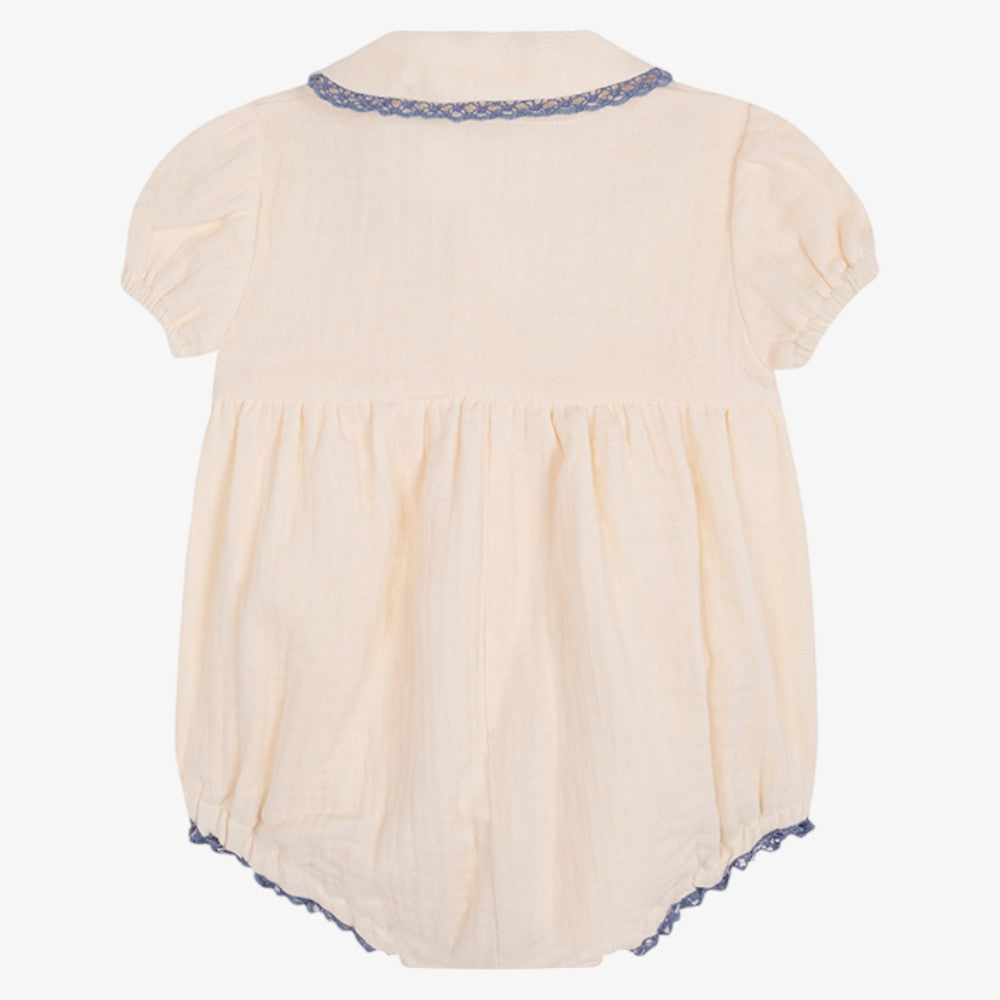 Embroidered Romper - White