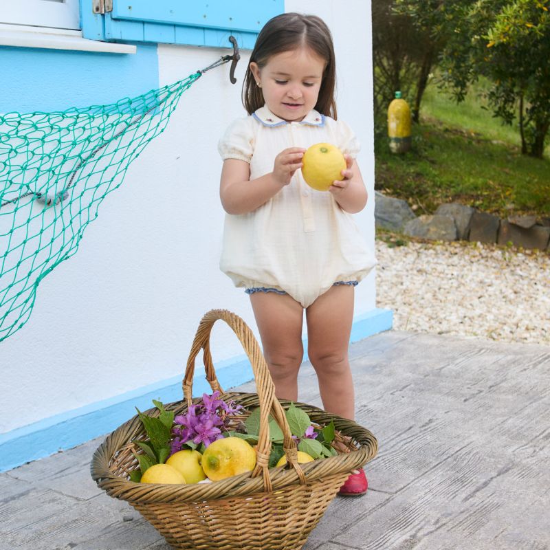 Embroidered Romper - White