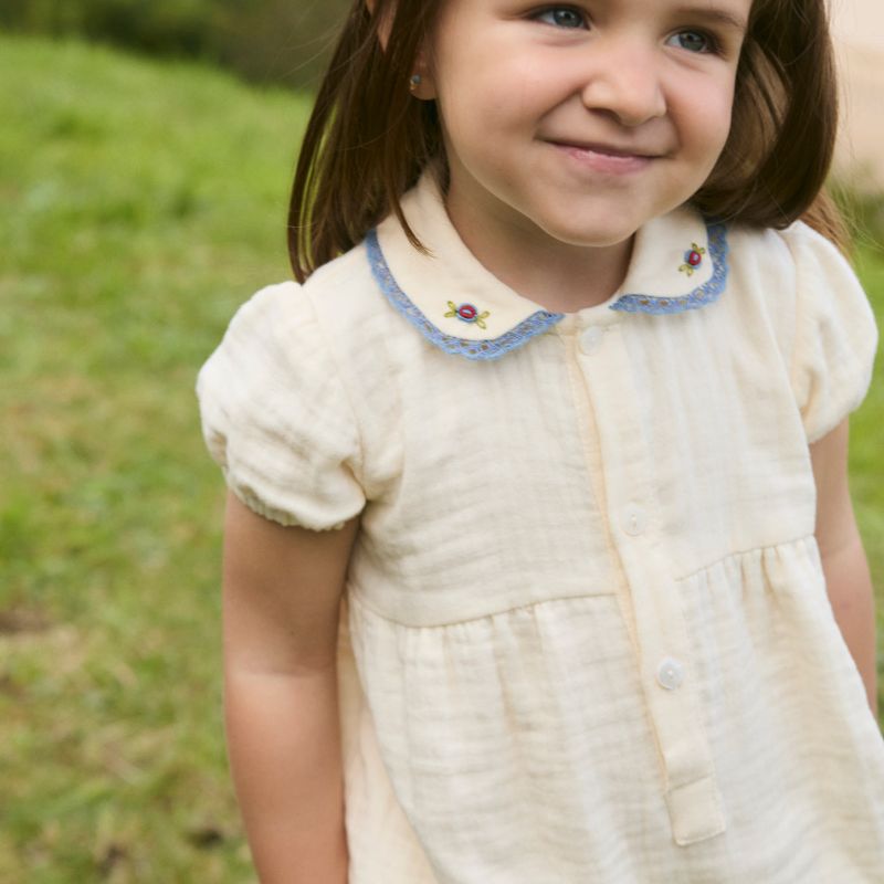 Embroidered Romper - White