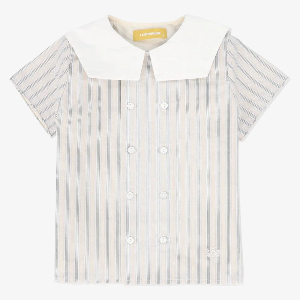 Double Stripe Blouse - Beige