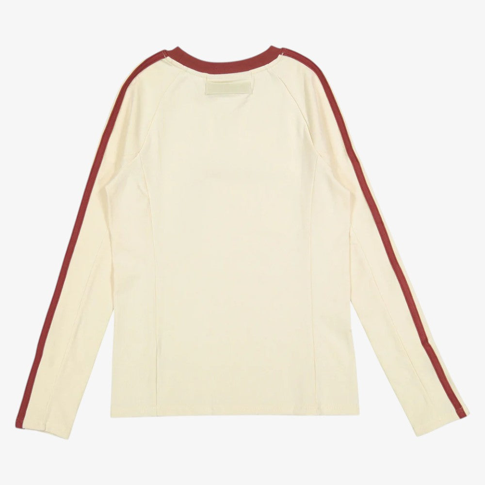 Stripe Sleeve Tee - Cream & Rust
