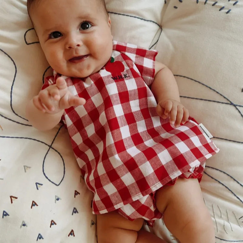 Apple Top And Bloomer - Red & White
