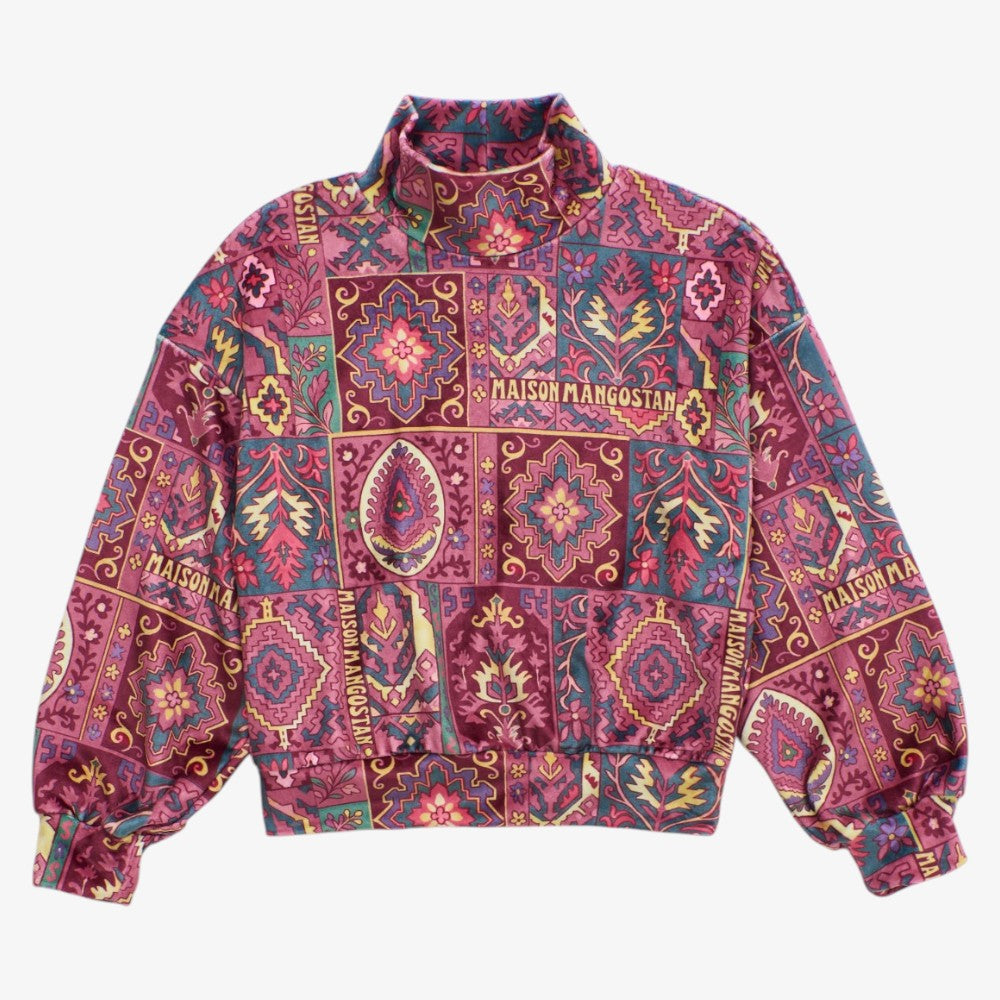 Carper Velvet Sweater - Burgundy