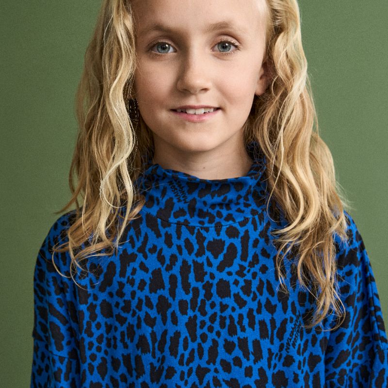 Animal Print Dress - Blue