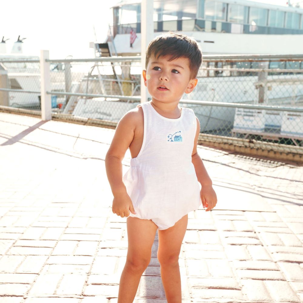 House Linen Romper - White