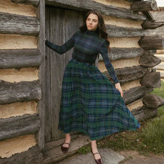 Plaid Turtleneck - Navy