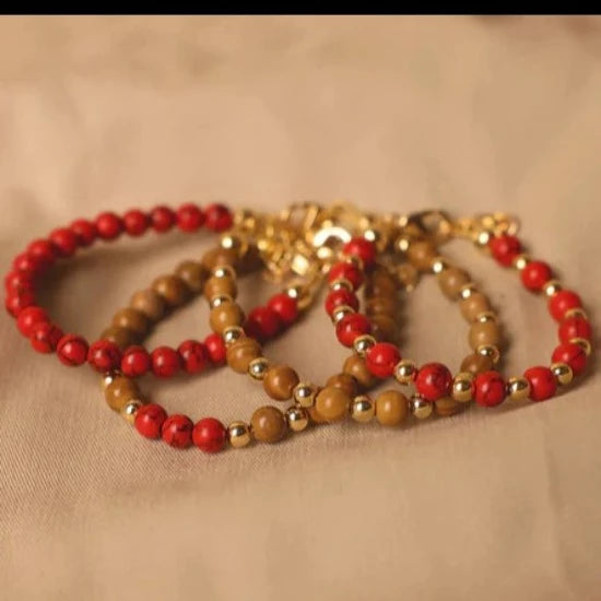 WOOD GRAIN STONE BEADS - Wood