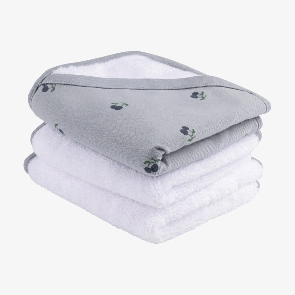 3 Pack Washcloth Set - Blue Cherry