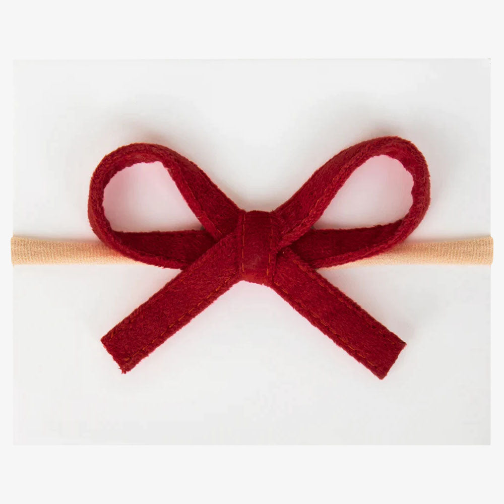 Velvet Bow Headband - Red