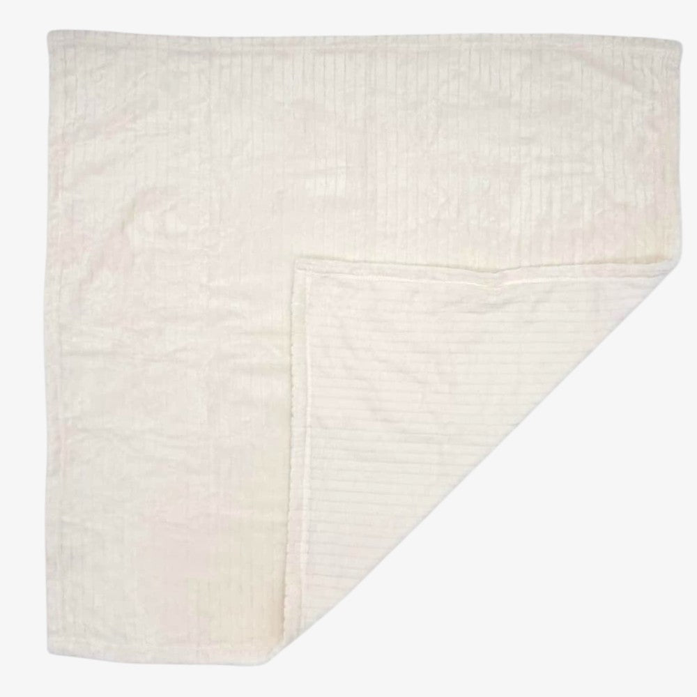 Fuzzy Stripe Blanket - Ivory