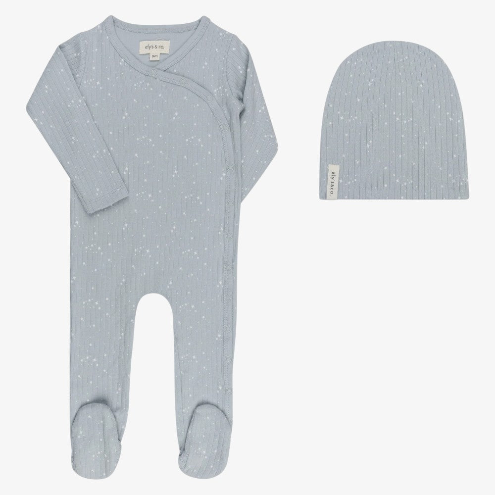 Star Footie And Beanie - Blue