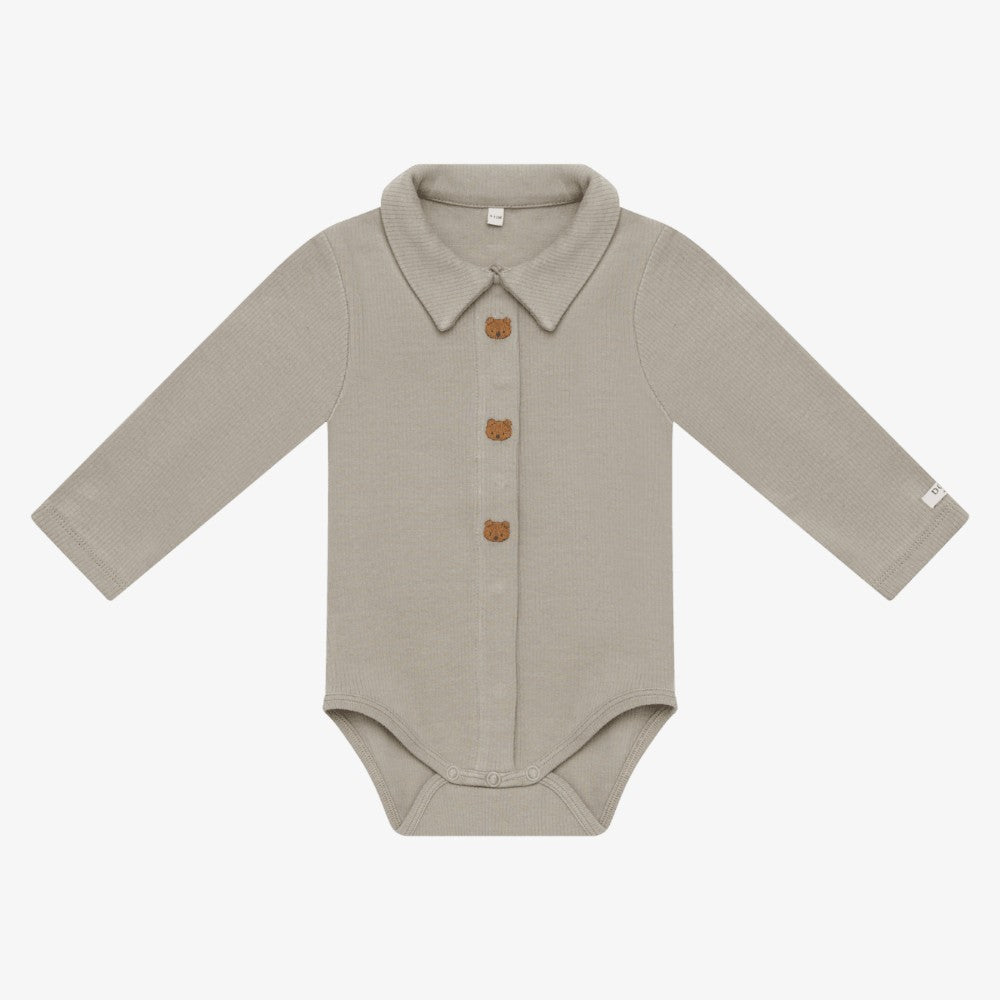 Finnian Bear Bodysuit - Dusty Green