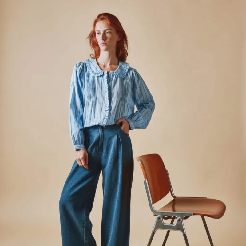 Volante Blouse - Stripe