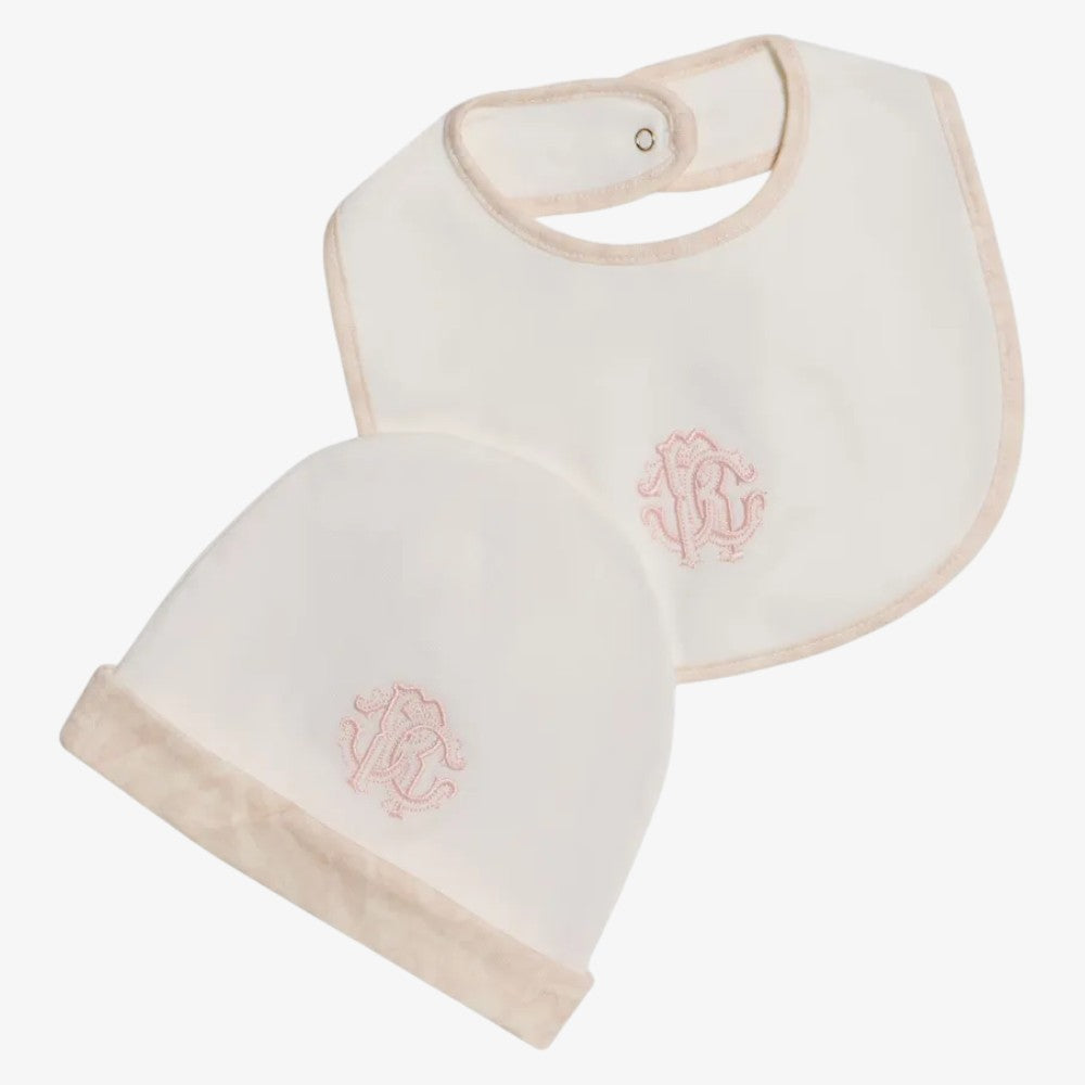 Logo Footie And Hat And Bib - Rose