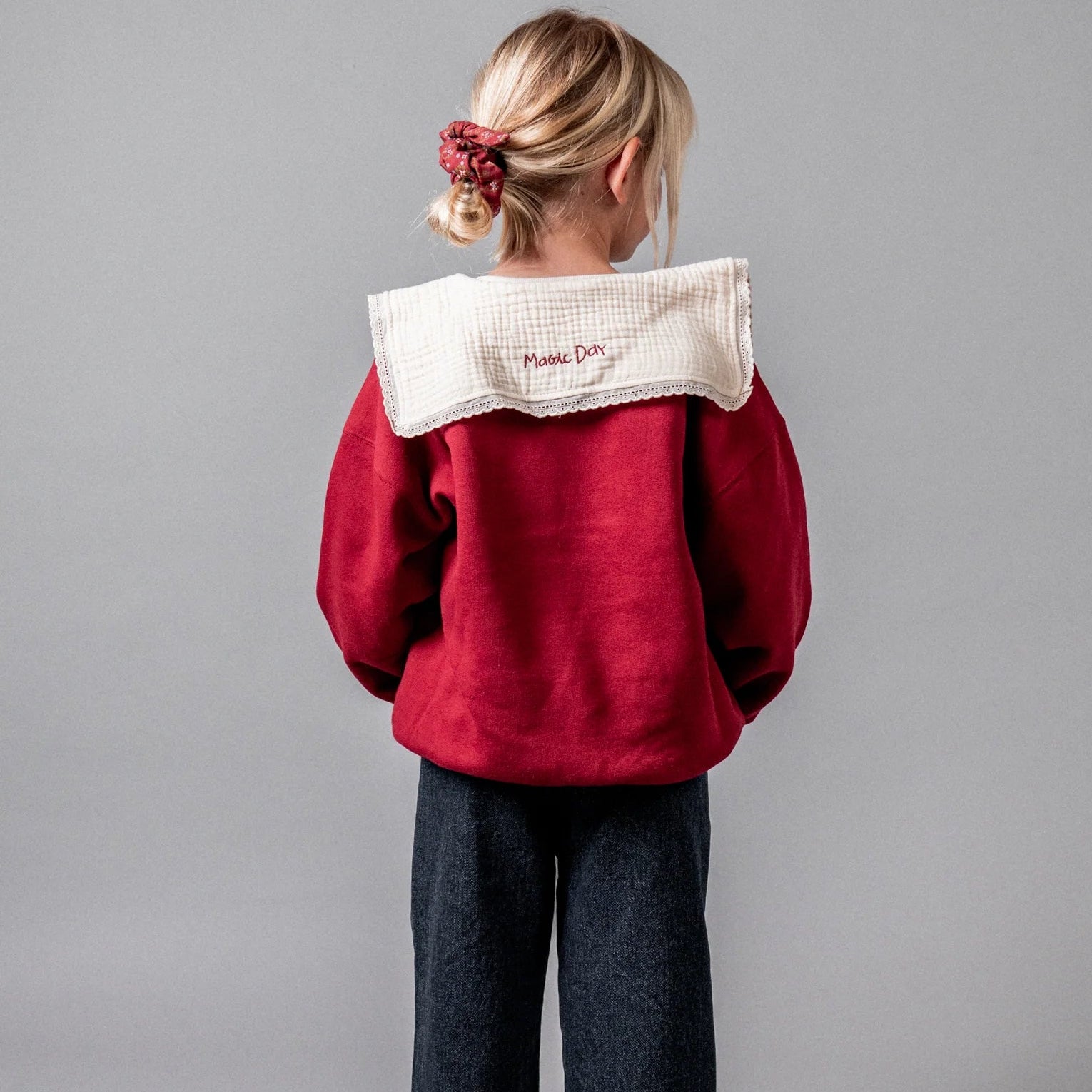 Embroidered Sweatshirt - Cherry