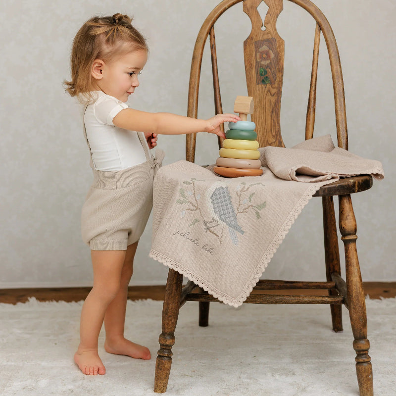 Knit Suspender Bloomer - Stone