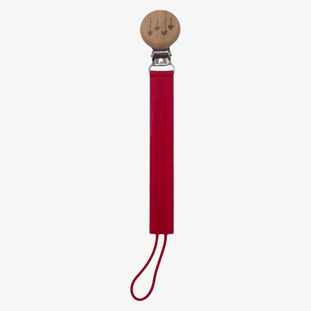 Heart Paci Clip - Red Heart Charms