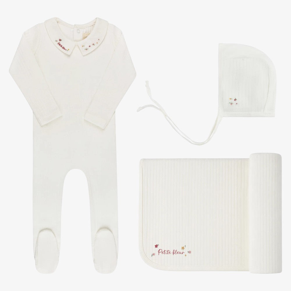 Embroidered Take Me Home Set - Ivory Pink