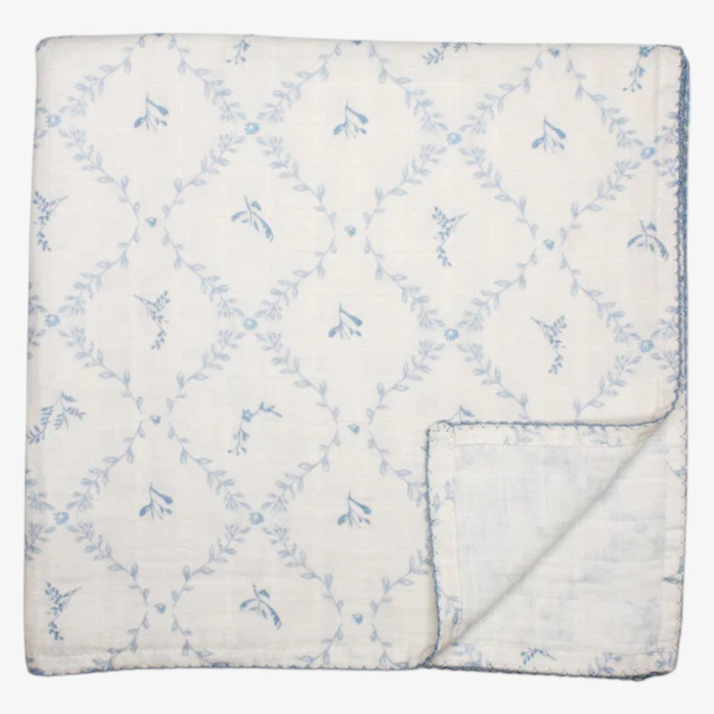 Muslin Blanket - Lattice Blue