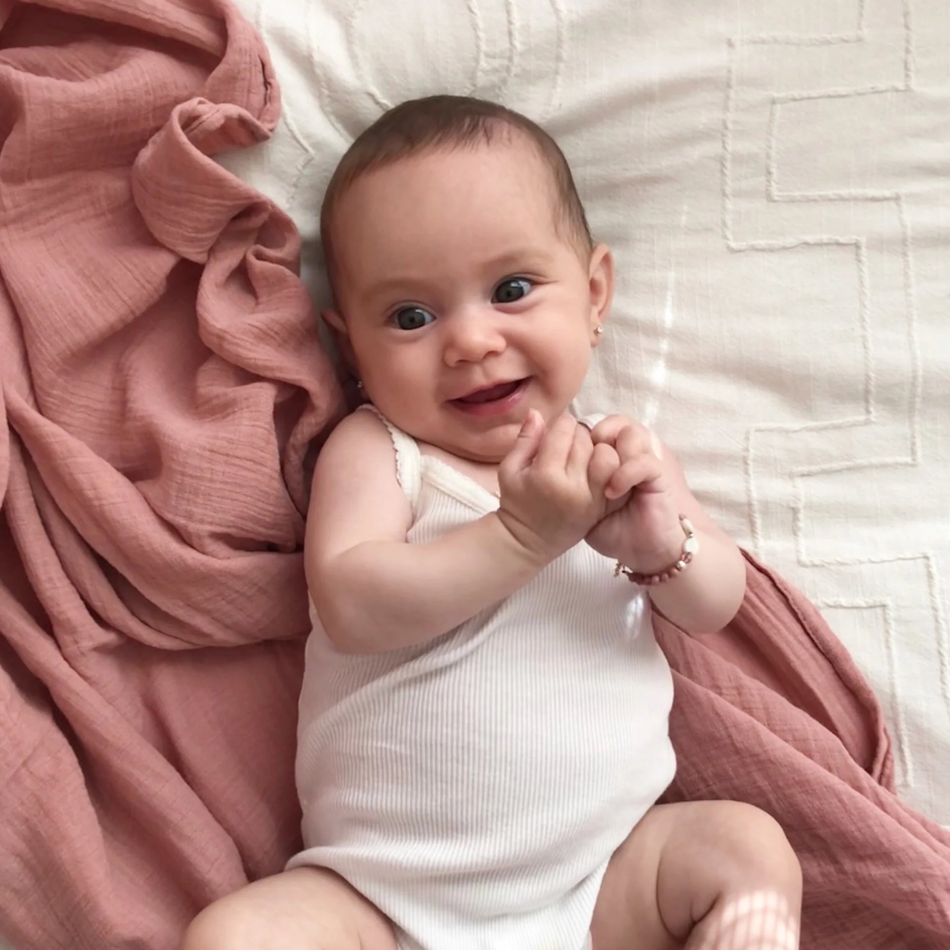 Muslin Swaddle 1 Pack - Dusty Rose