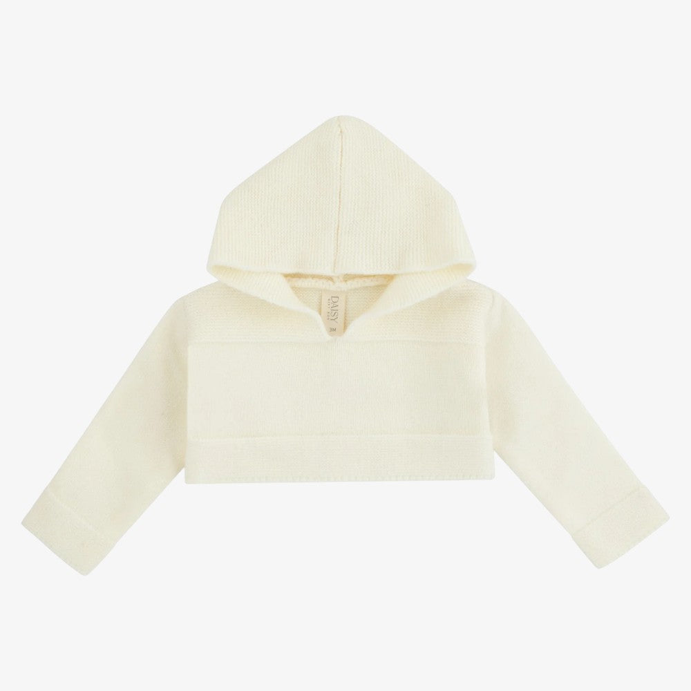 Knit Hooded Shrug - Cream