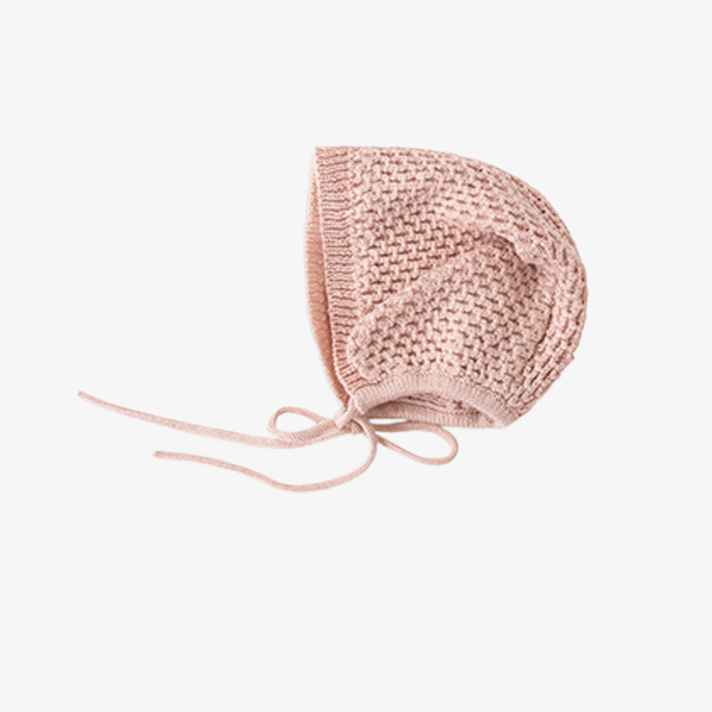 Knit Romper And Bonnet - Anemone