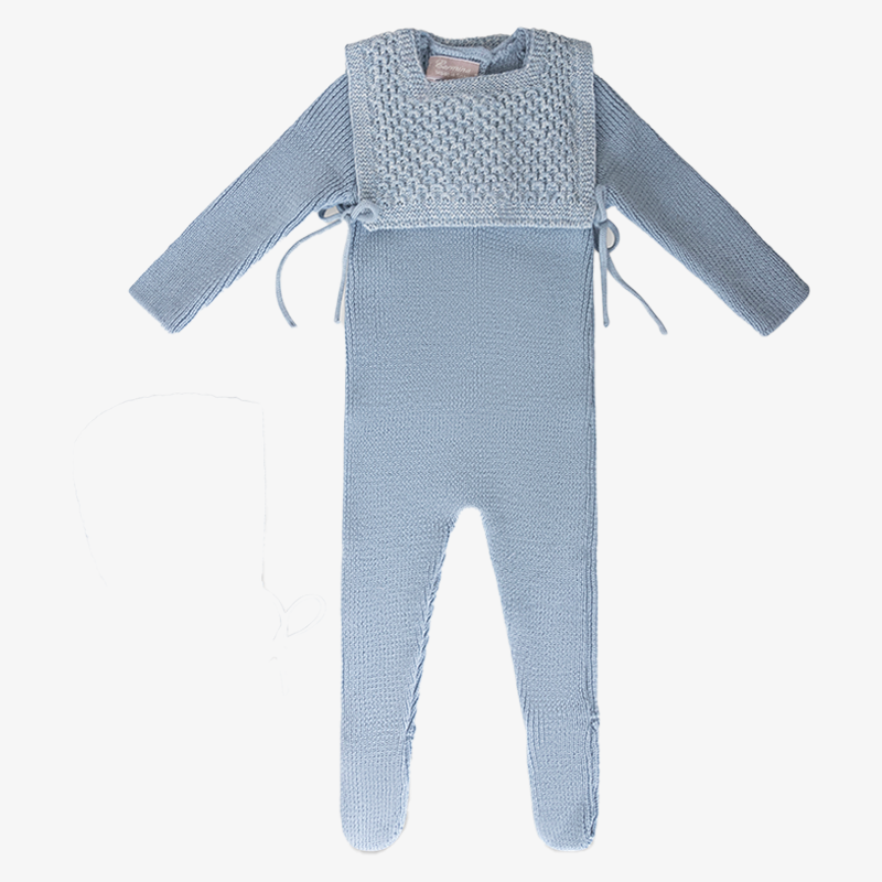 Knit Romper And Bonnet - Porcelain
