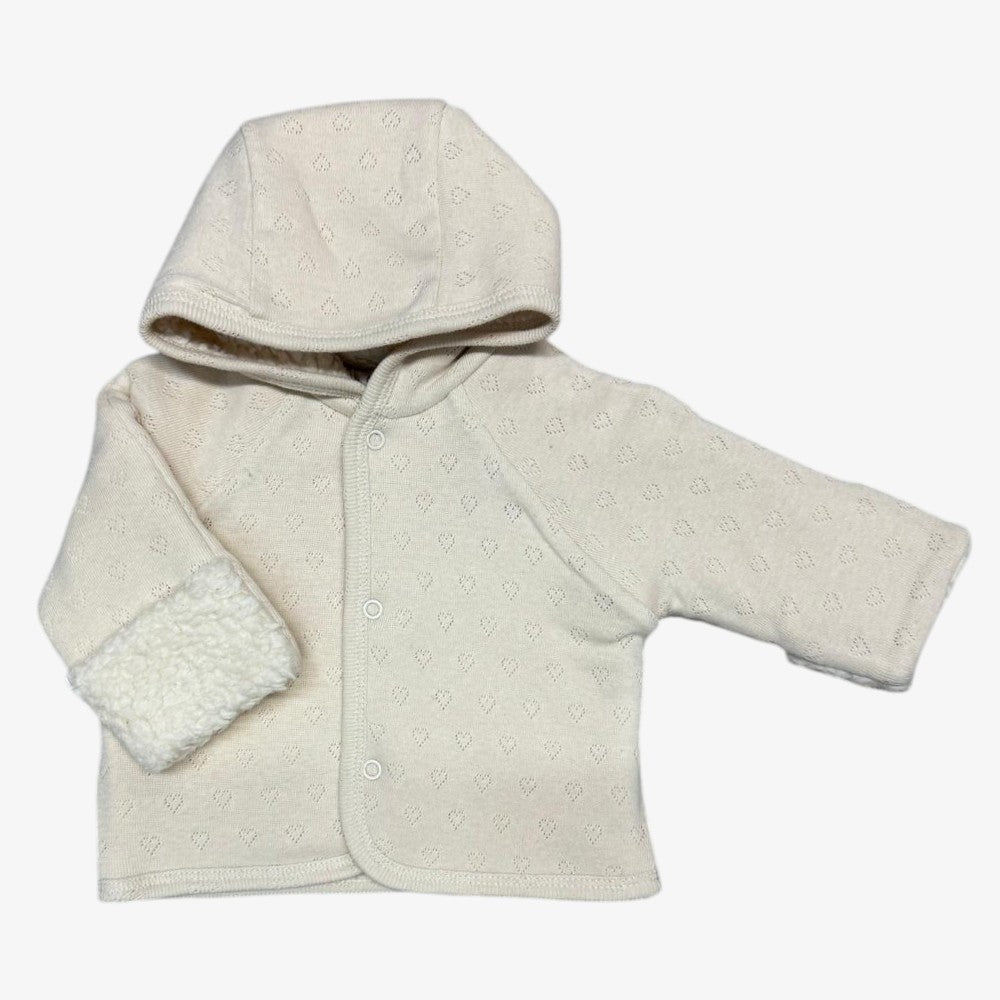 Heart Pointelle Jacket - Natural