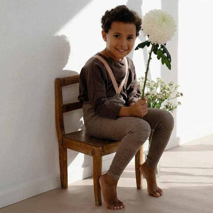 Footless Tights - Charcoaly Brown